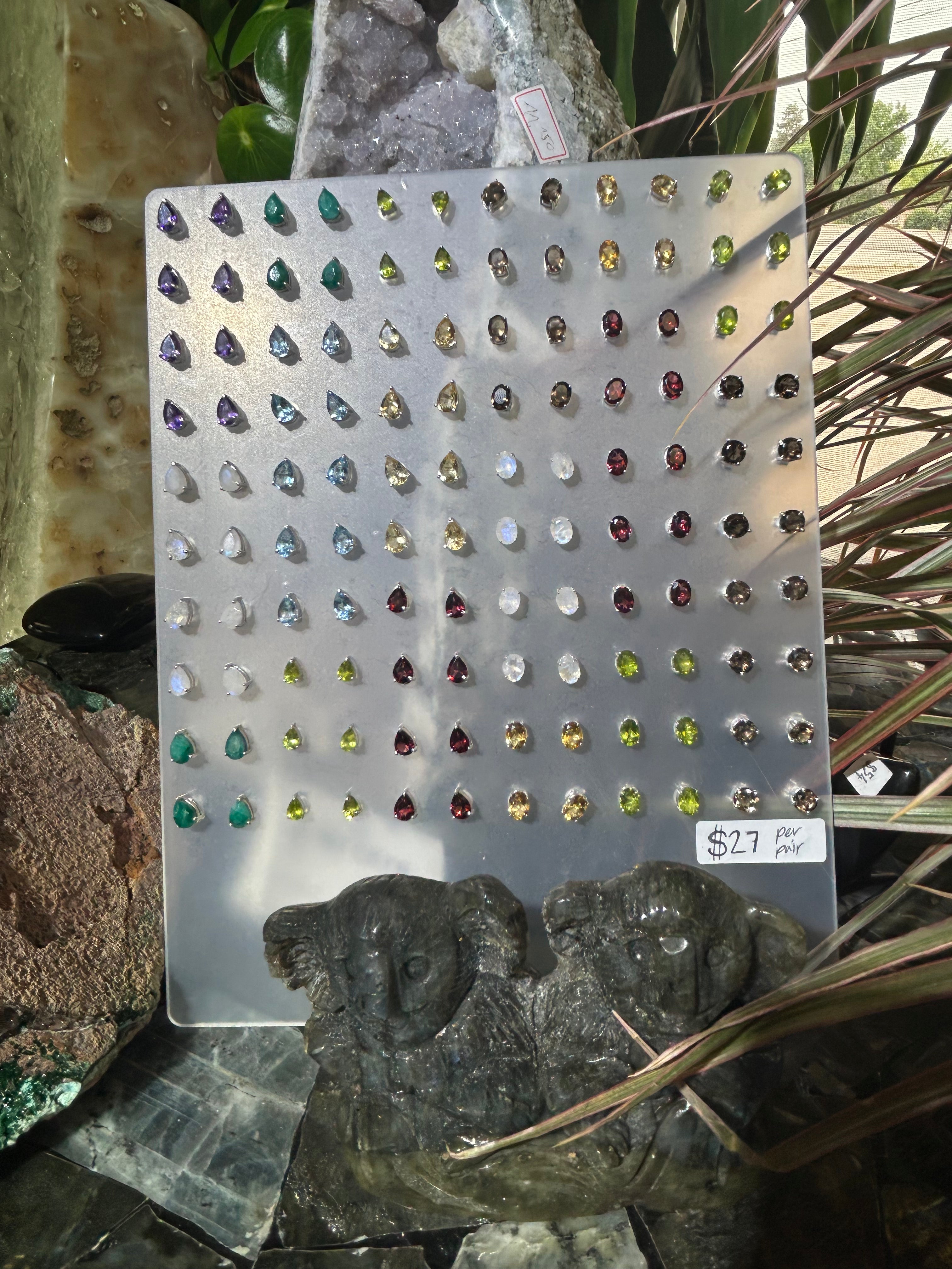 .925 Sterling Silver Studs Large Mountain Mineral Market